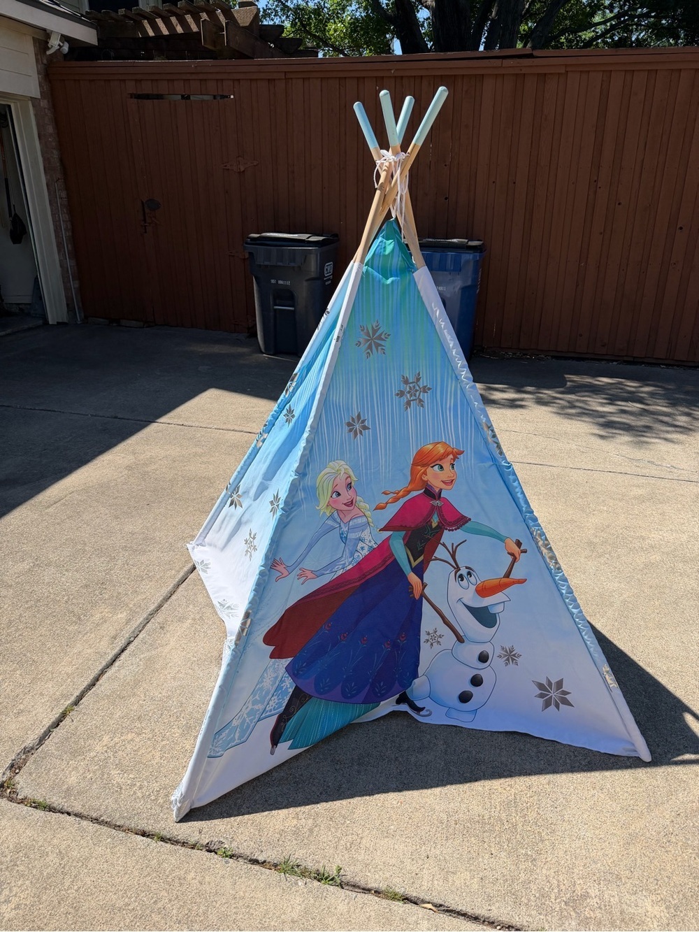 Disney Frozen Snowflake Play Teepee - Light Blue and White Anna Elsa and Olaf - Picture 4 of 4